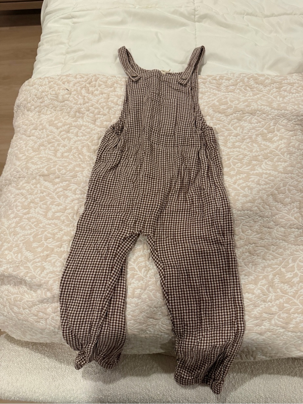 Quincy Mae Gingham Overalls Jumpsuit (worn for one picture)